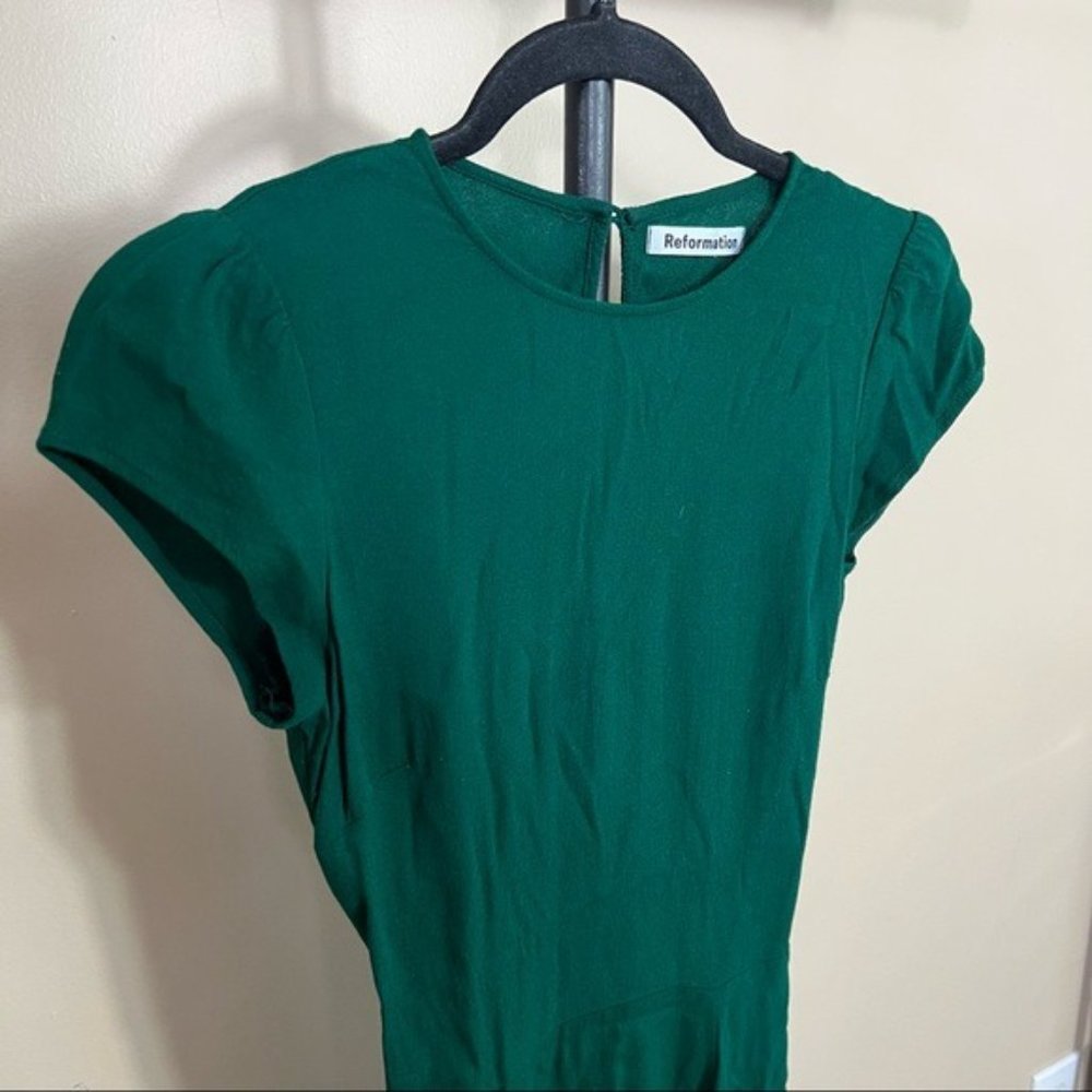 Reformation Gavin Dress in Emerald - Picture 7 of 11